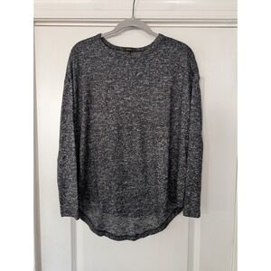 Quince Women's Charcoal Gray Brushed Long Sleeve Lounge Tee Top medium cozy‎